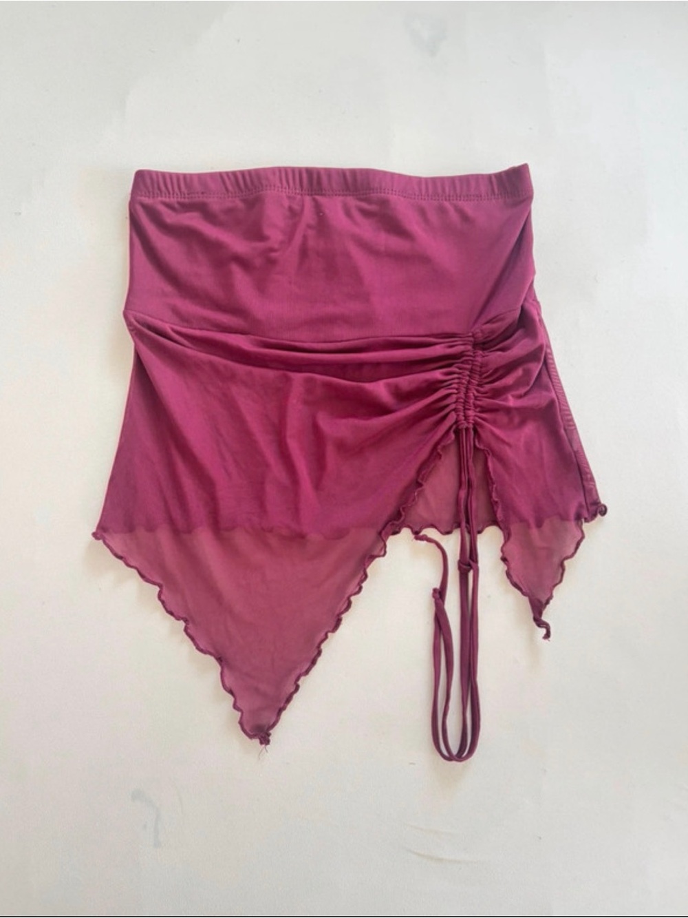 Zara Magenta Shirred Handkerchief Swim Sarong